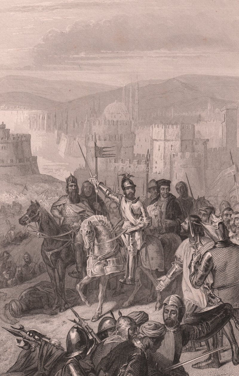 Marschall de Boucicault zwingt Sultan Bayezid, die Belagerung von Konstantinopel zu beenden von John Ward Dunsmore