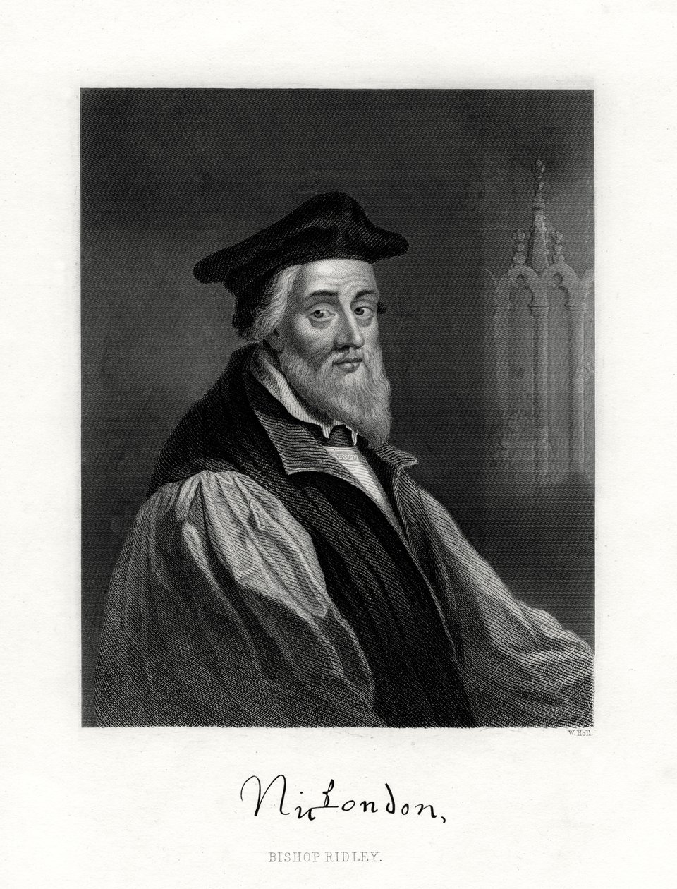 Nicholas Ridley, gestorben am 16. Oktober 1555, englischer Geistlicher, 19. Jahrhundert von W. Holl