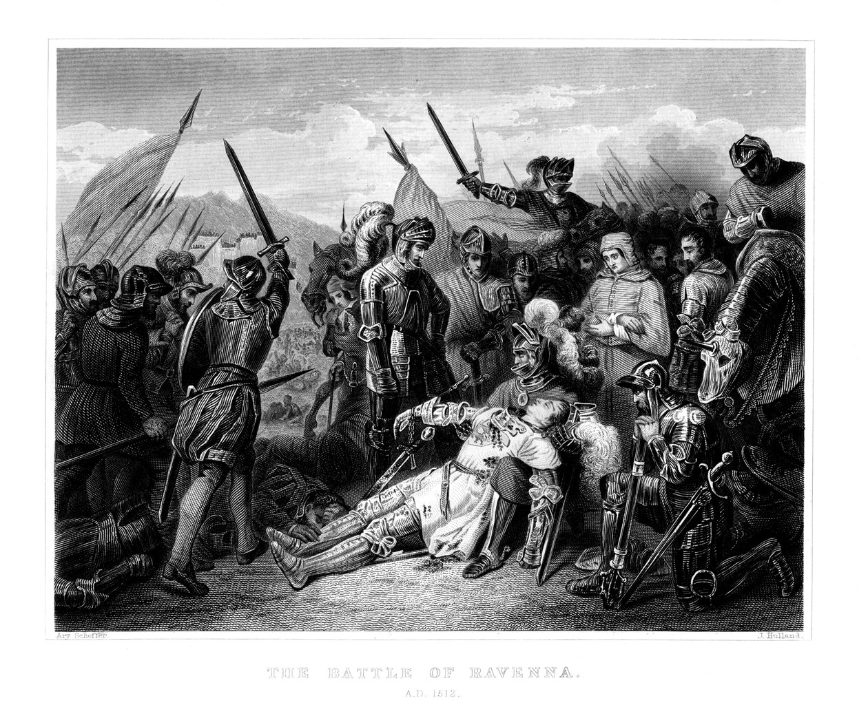 Die Schlacht von Ravenna, 11. April 1512, 1875 von W. Hulland