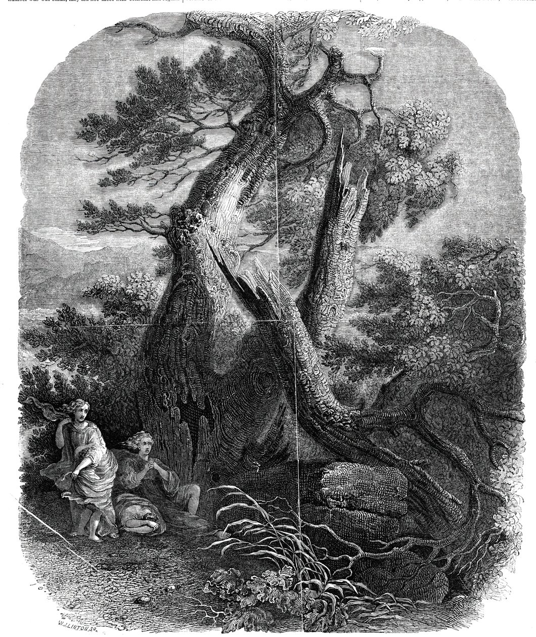 Holzstichprobe, Der Tod der Kinder von Niobe, 1844 von W. J. Linton