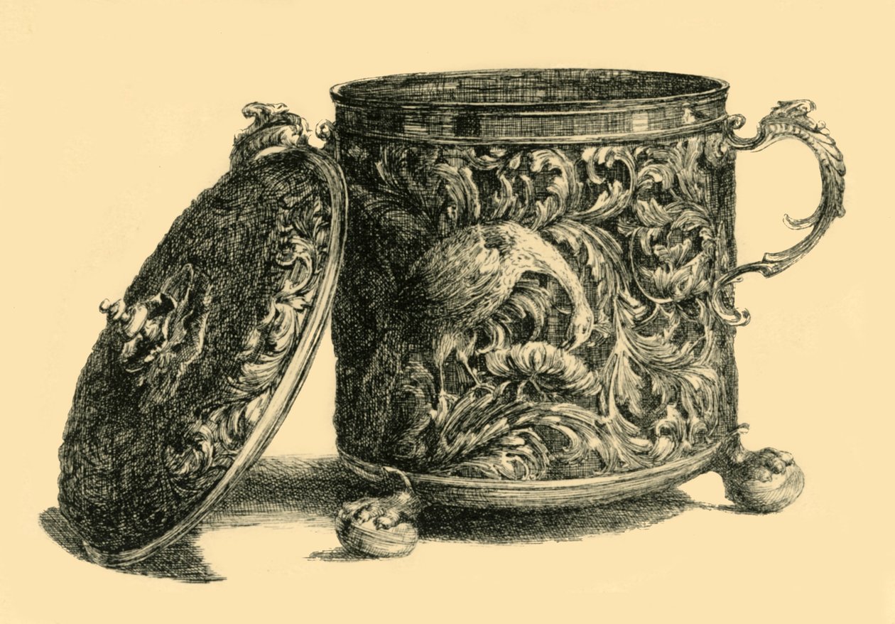 Silbervergoldeter Becher mit Deckel, 1669-1670, 1881 von W T Roberts