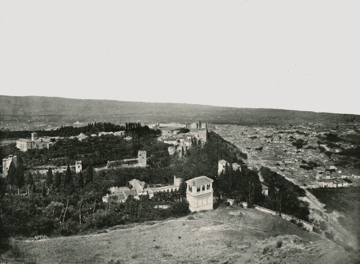 Die Stadt und die Alhambra, Granada, Spanien, 1895 von W and S Ltd
