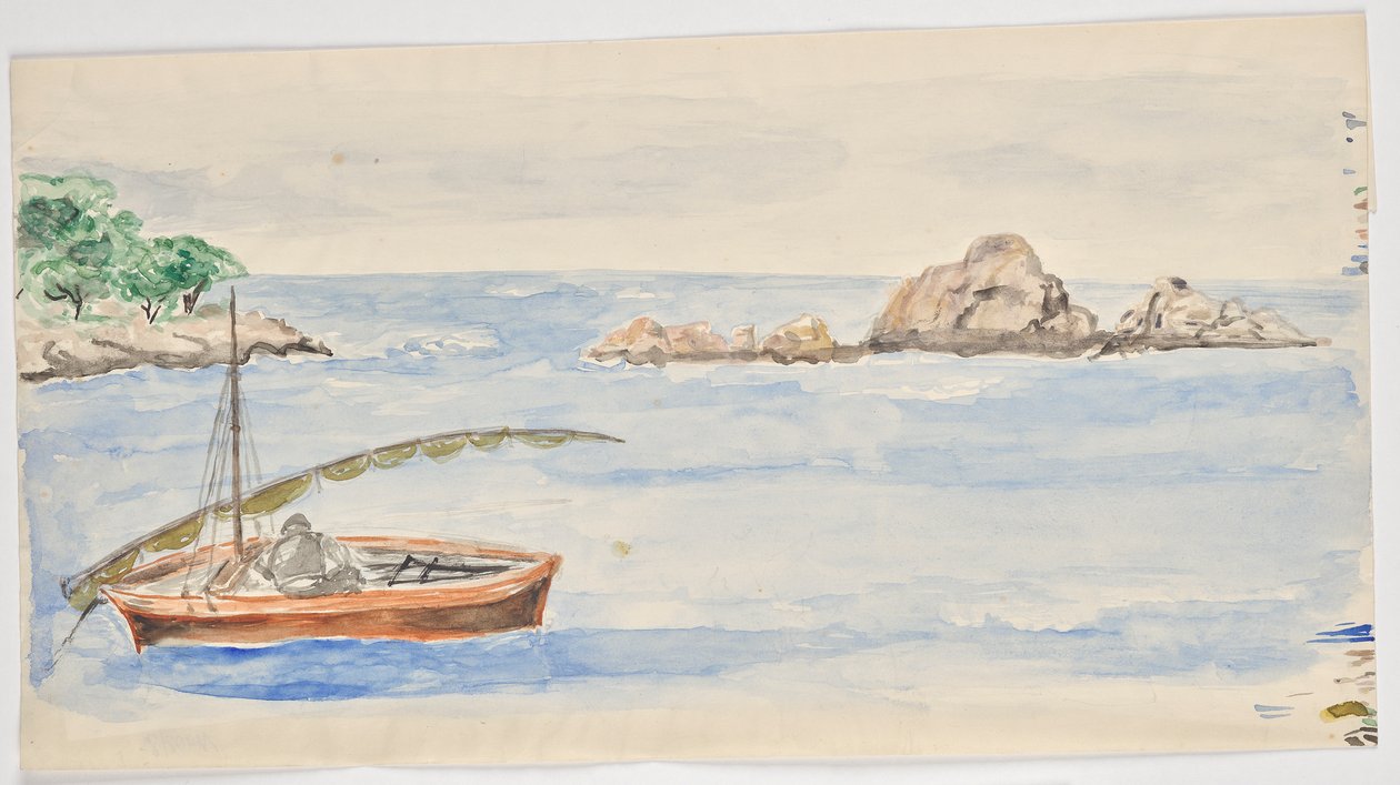 Mann in Segelboot an der Küste in Florida von Walter Barwig