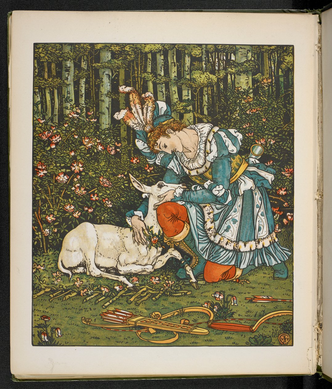 Illustration zur Geschichte, die Hind im Wald von Walter Crane