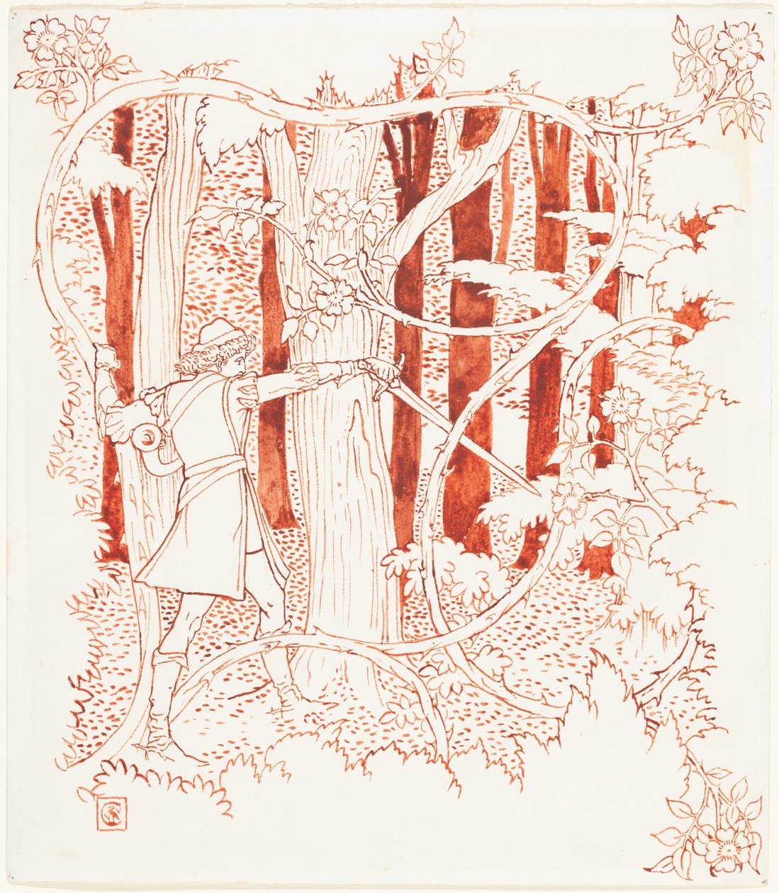 Prinz Charming im Wald von Walter Crane