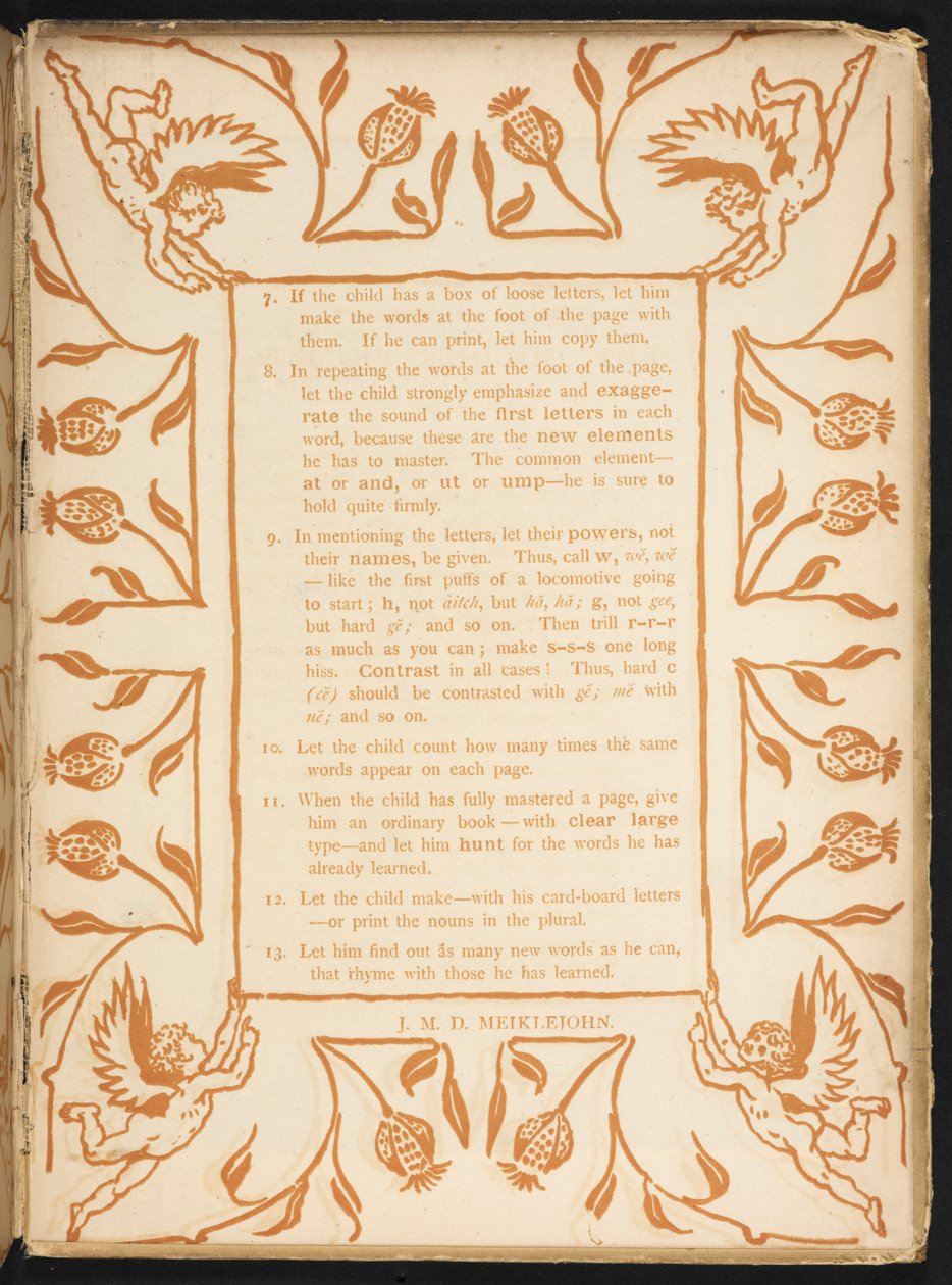 Text mit einer floralen Ordnung. The Golden Primer von Walter Crane
