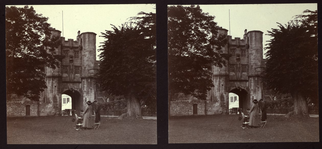 Torhaus, Bischofspalast, Wells, Mendip, Somerset von Walter Edward Zehetmayr
