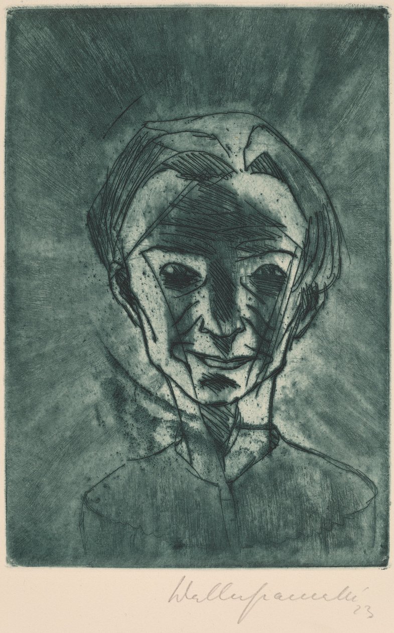 Lächelnder Kopf (Selbstporträt) von Walter Gramatte
