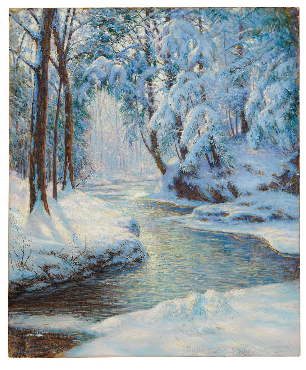Bach in einer verschneiten Landschaft, frühes 20. Jahrhundert von Walter Launt Palmer