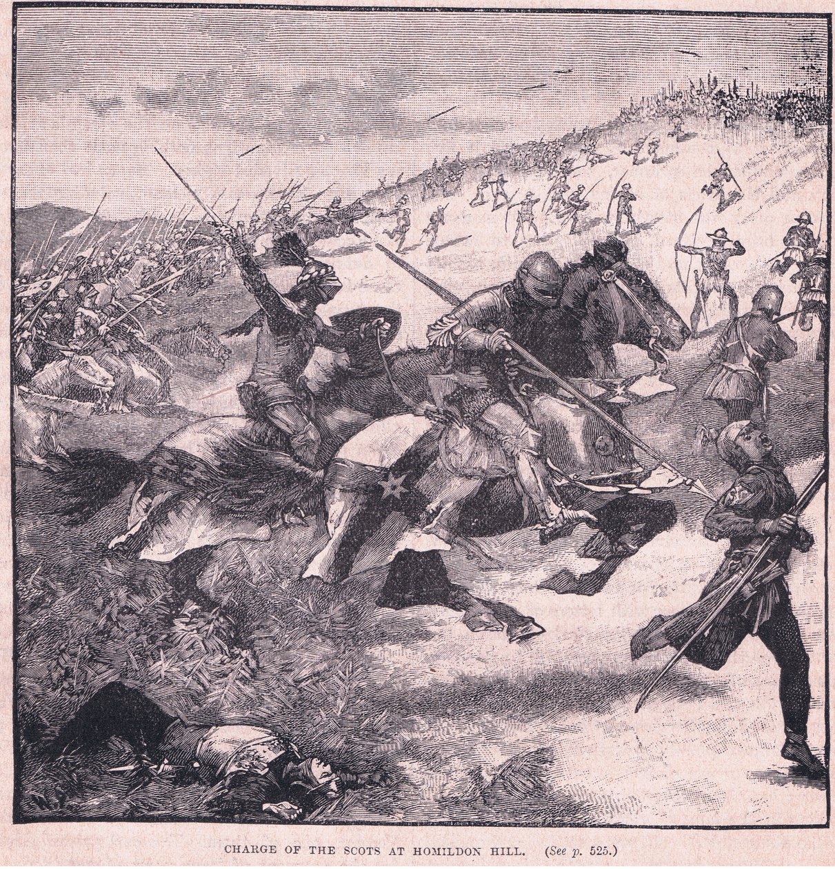 Angriff der Schotten bei Homildon Hill, 1402 n. Chr. von Walter Paget