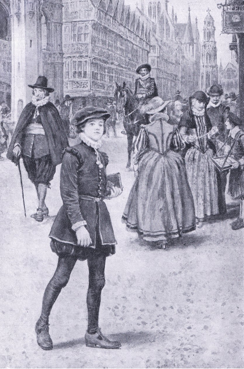 Herrick reitet die Cheapside hinunter, Illustration aus My Magazine von Walter Paget
