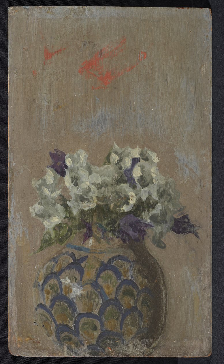 Süße Veilchen - Weiße und Blaue Veilchen in einer gemusterten Schale, ca. 1884 von Walter Richard Sickert