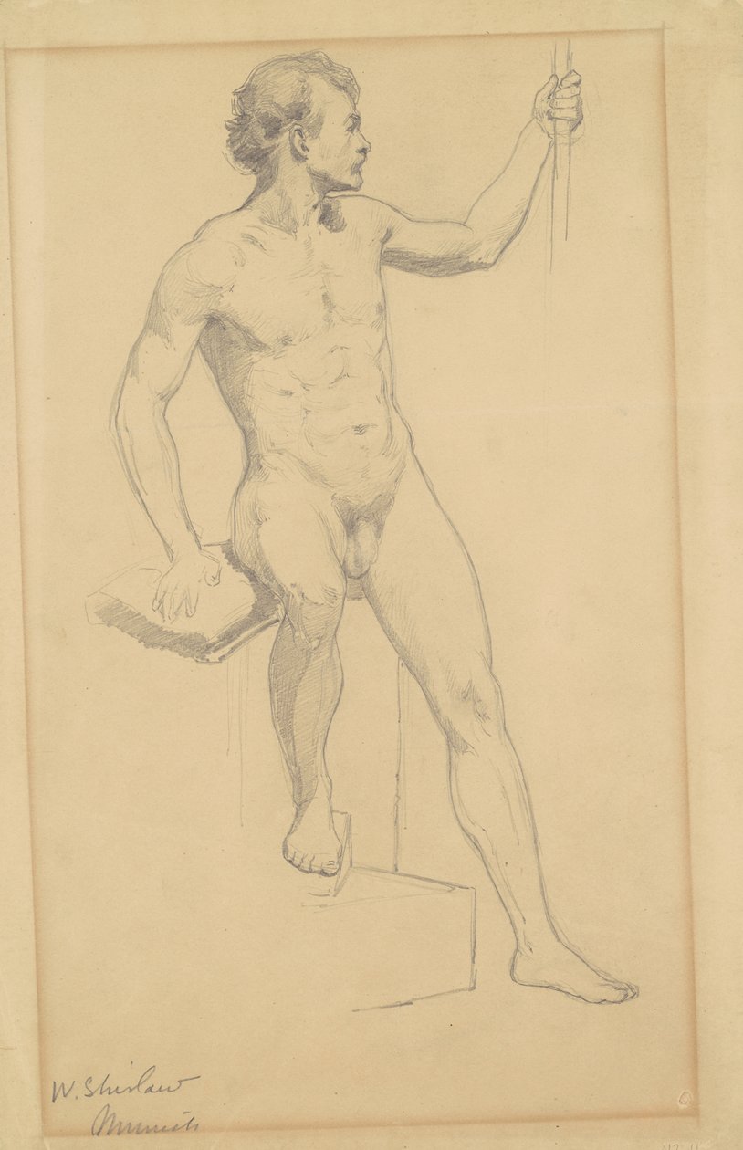 Sitzender männlicher Akt, ca. 1870-77 von Walter Shirlaw