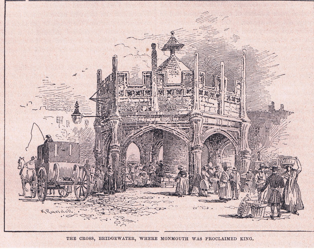 Das Kreuz, Bridgewater, wo Monmouth 1685 zum König ausgerufen wurde von Walter Stanley Paget