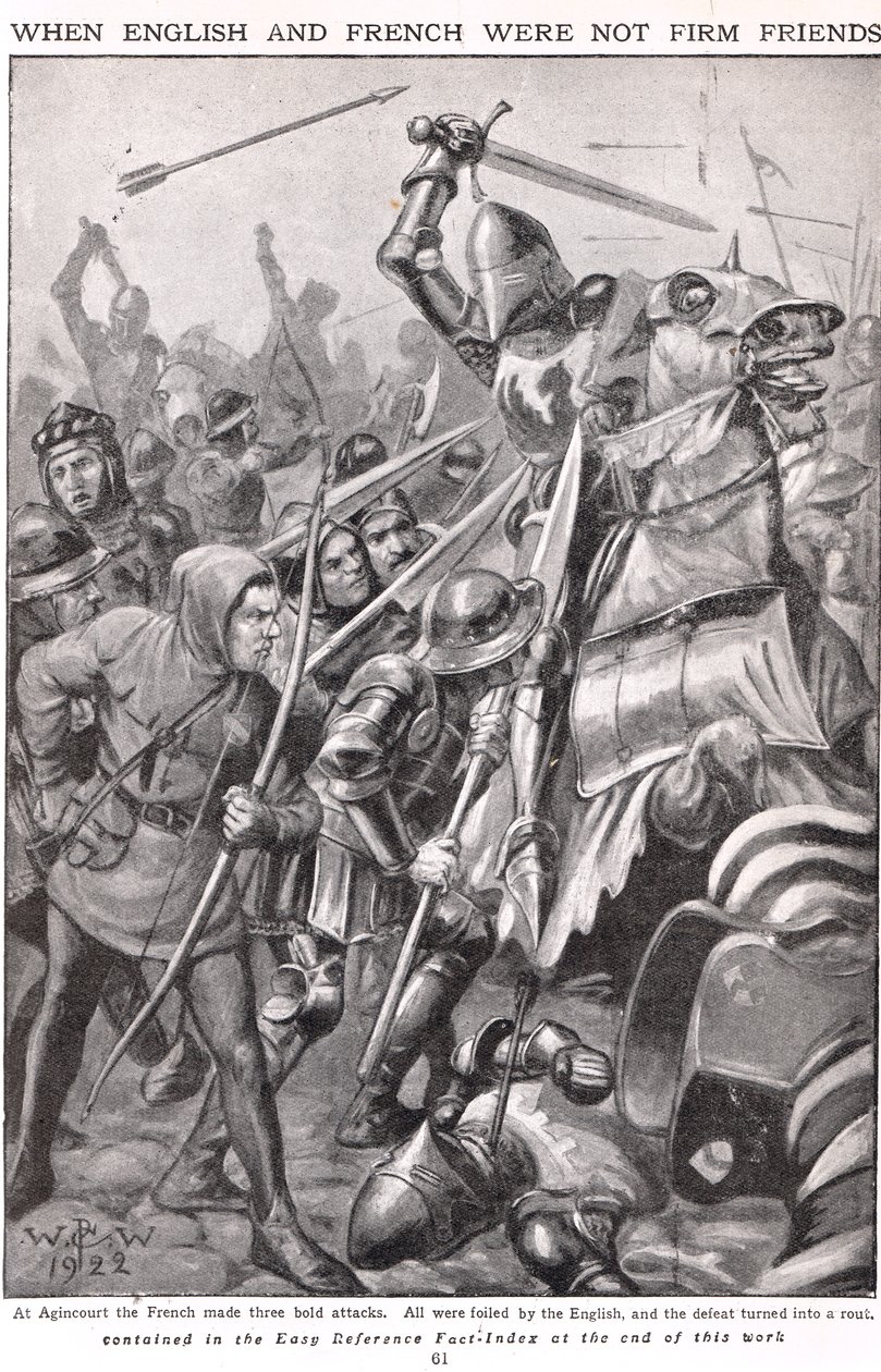Als die Franzosen und Engländer in Agincourt kämpften, Illustration aus 