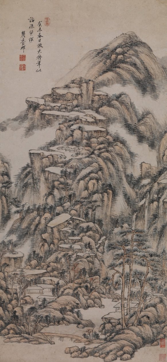 Landschaft im Stil von Huang Gongwang von Wang Yuanqi