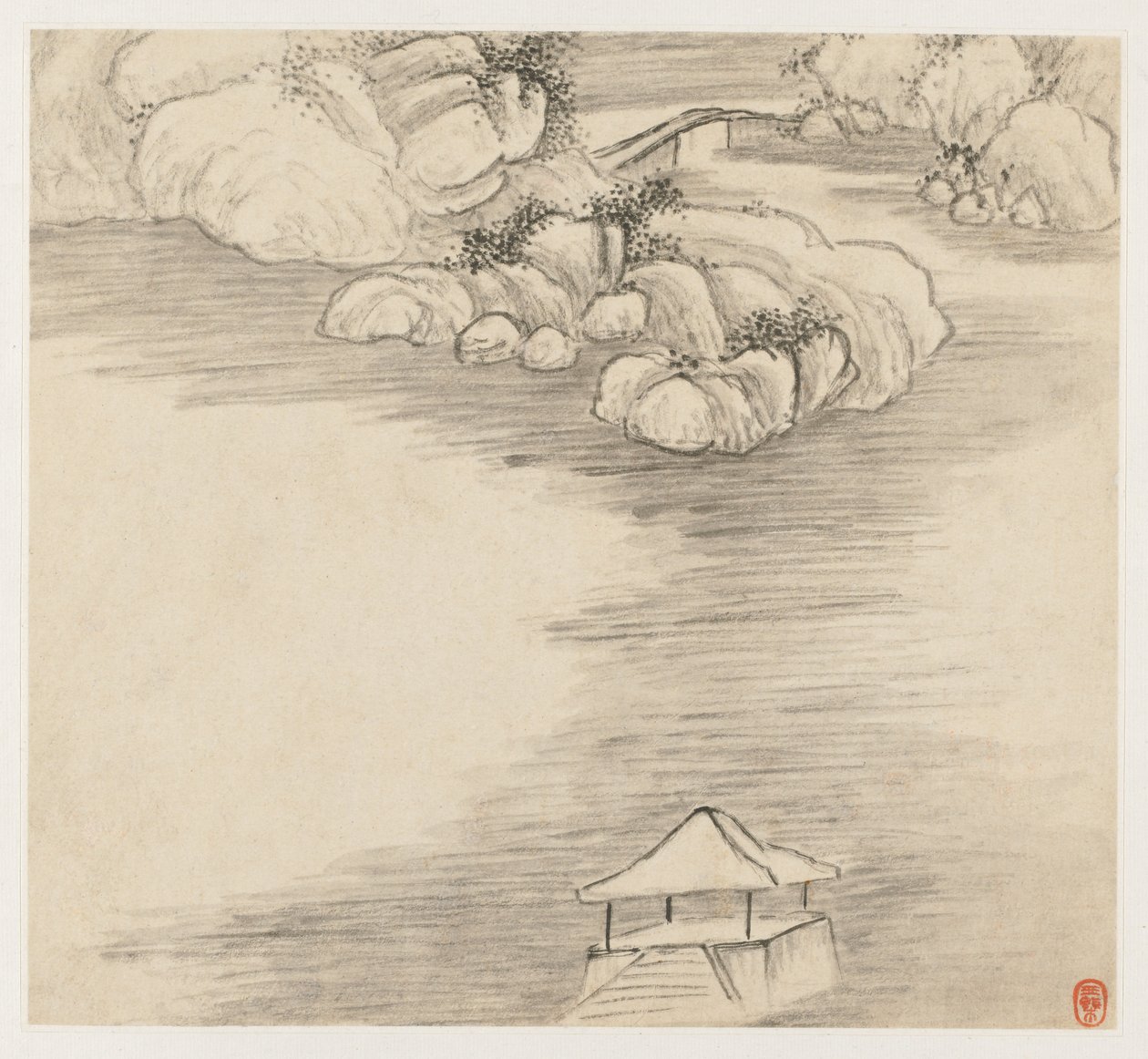Album von Landschaften: Blatt 3, 1677 von Wang Gai