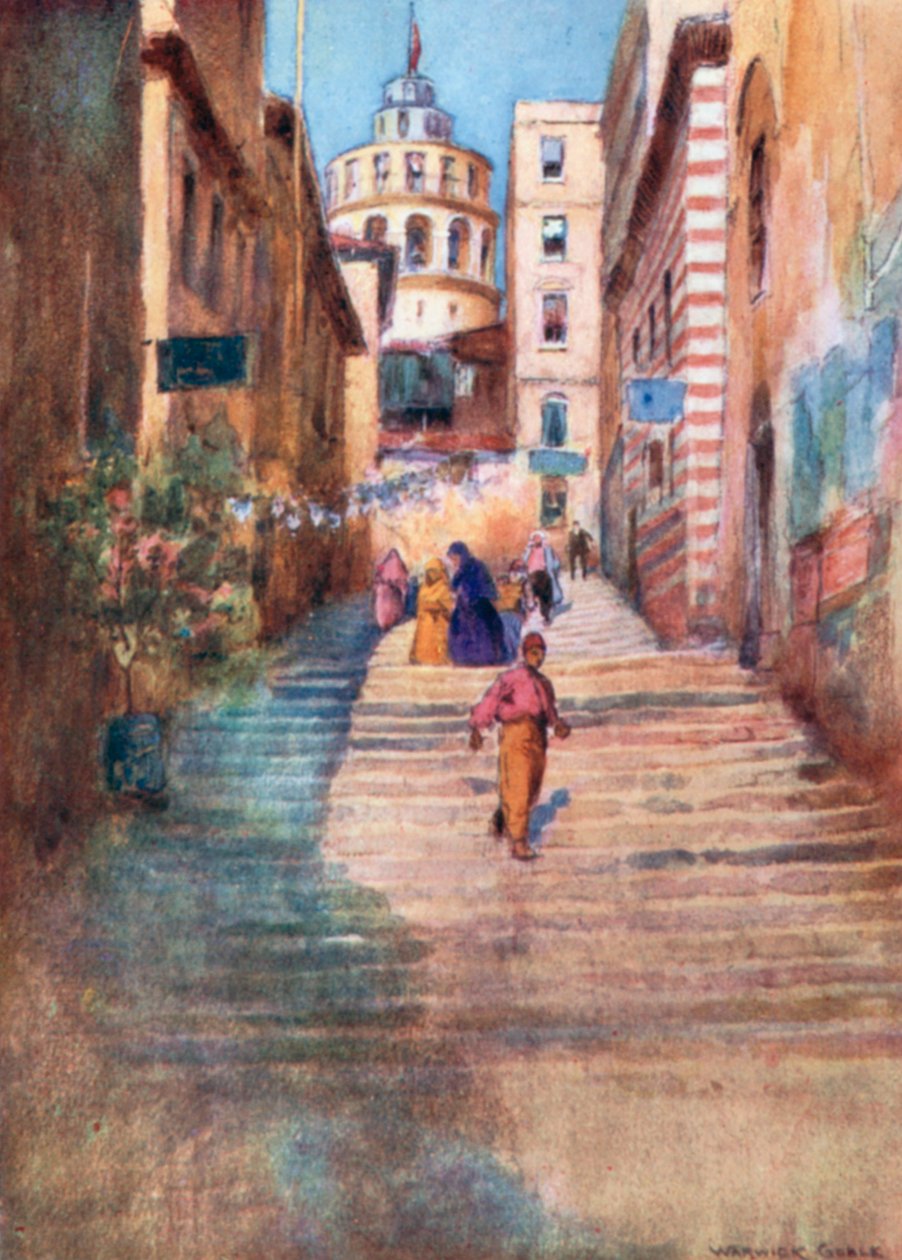 Eine Treppenstraße in Galata von Warwick (after) Goble