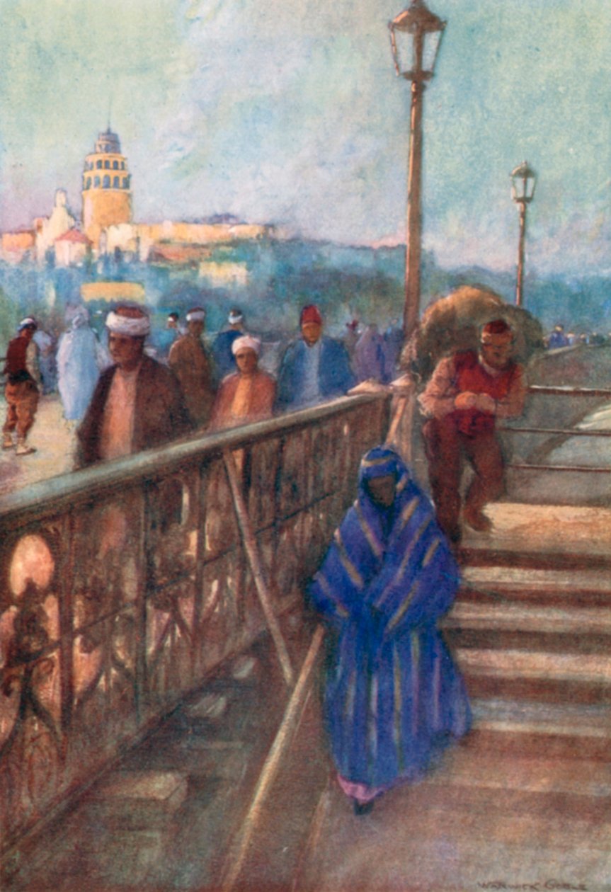 Galataturm von der Brücke von Warwick (after) Goble