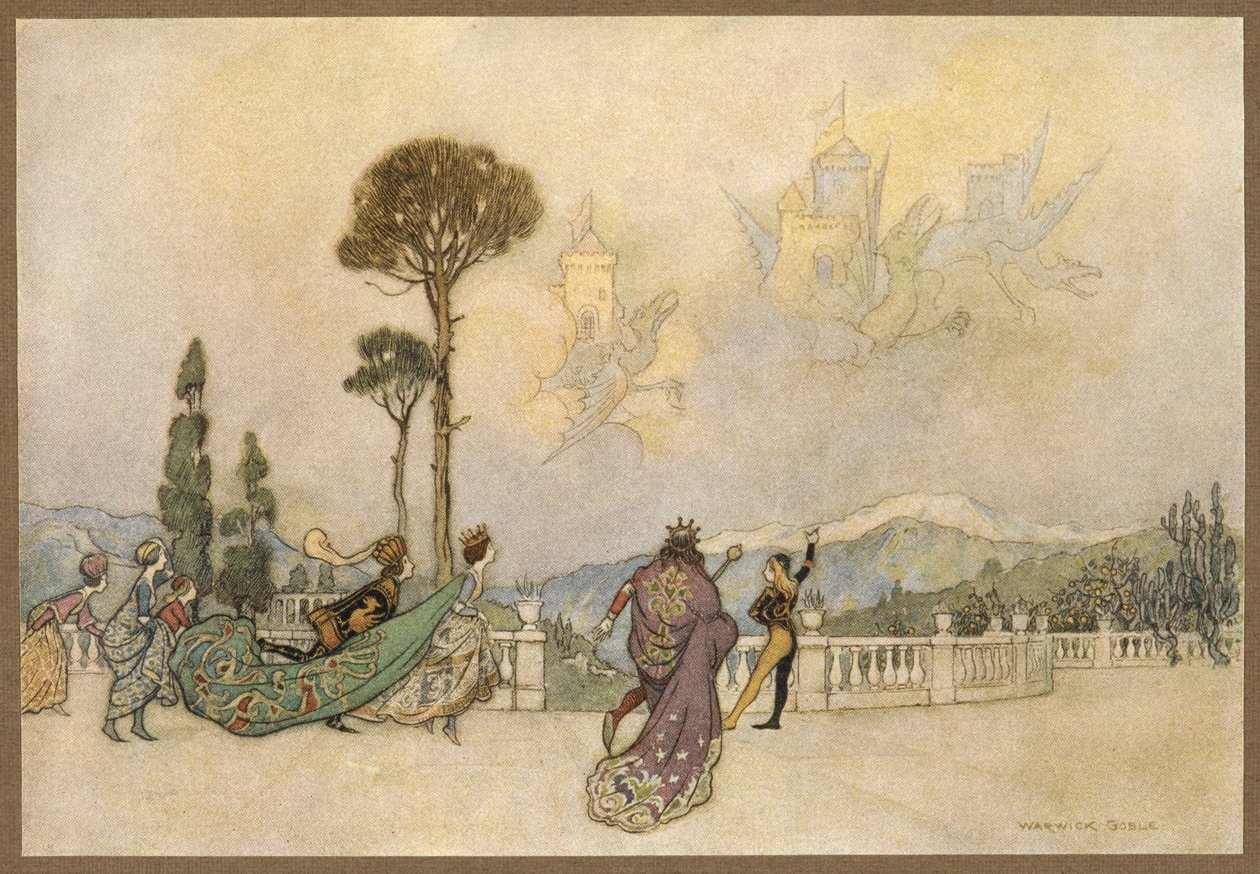 Die Schlösser in der Luft, aus Der Drache von Warwick Goble