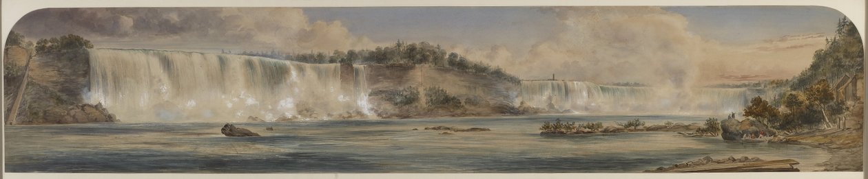 Weitreichender Blick auf die Niagarafälle von unten von Washington F. Friend