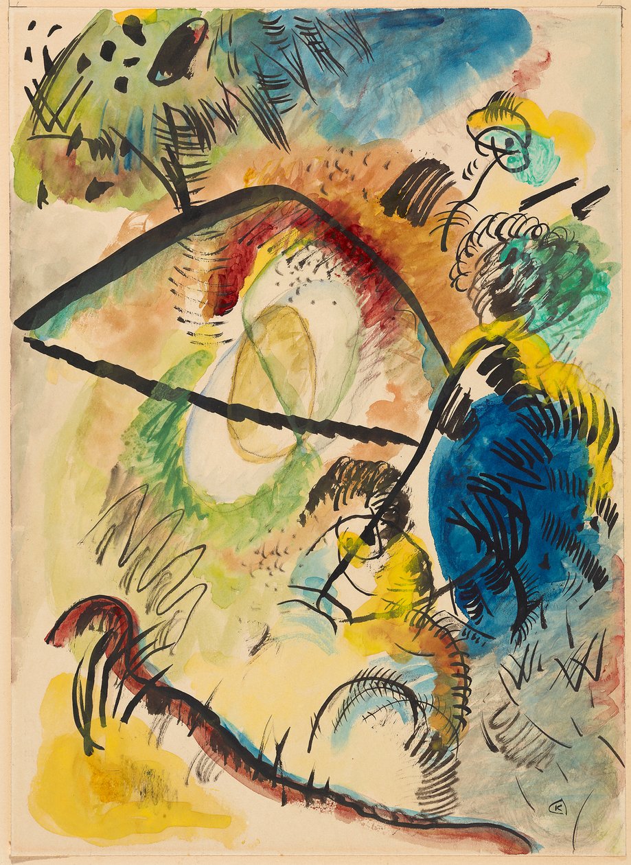 Aquarell IX (Mit schwarzen Strichen) von Wassily Kandinsky
