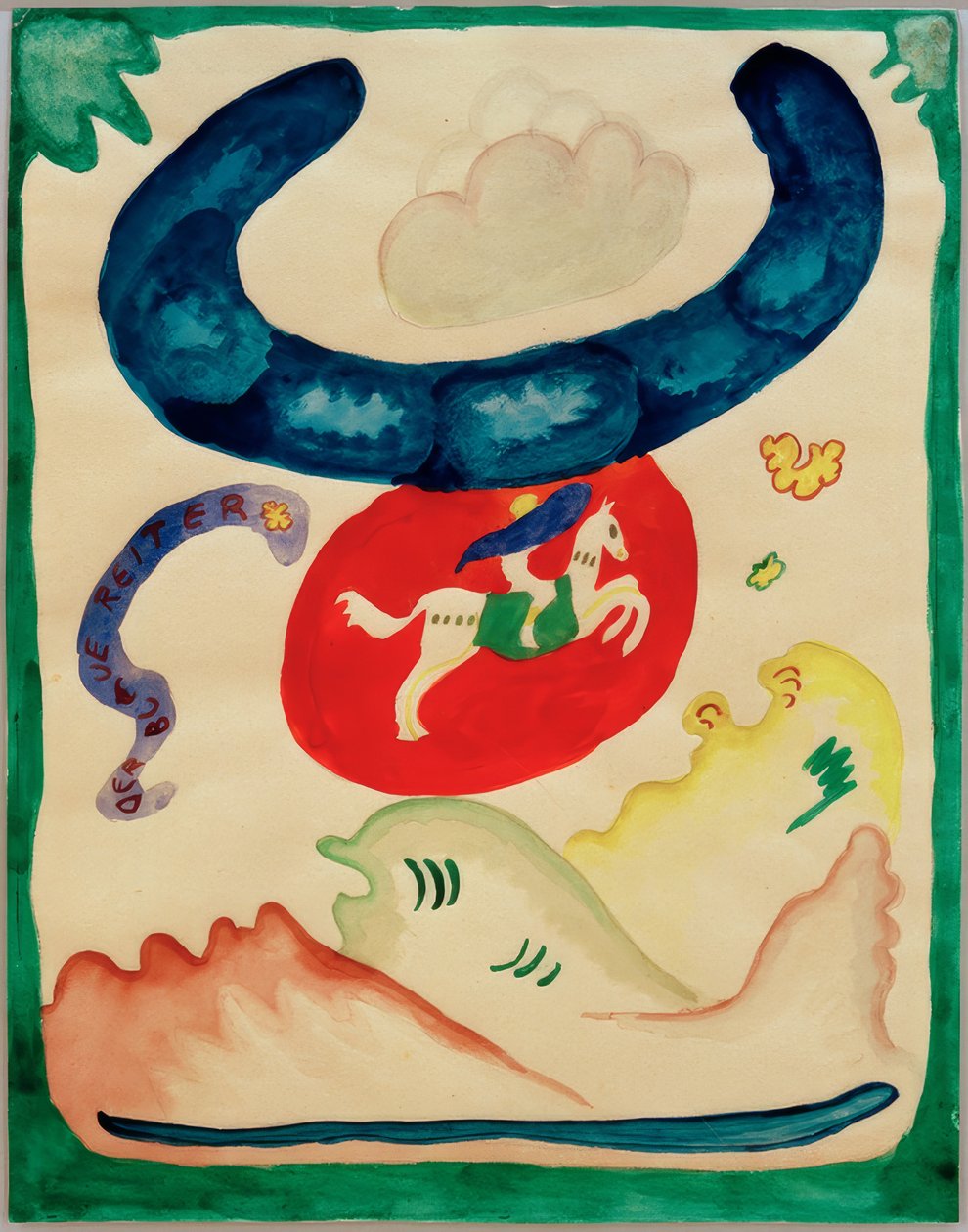 Entwurf für den Umschlag des Almanachs Der Blaue Reiter von Wassily Kandinsky