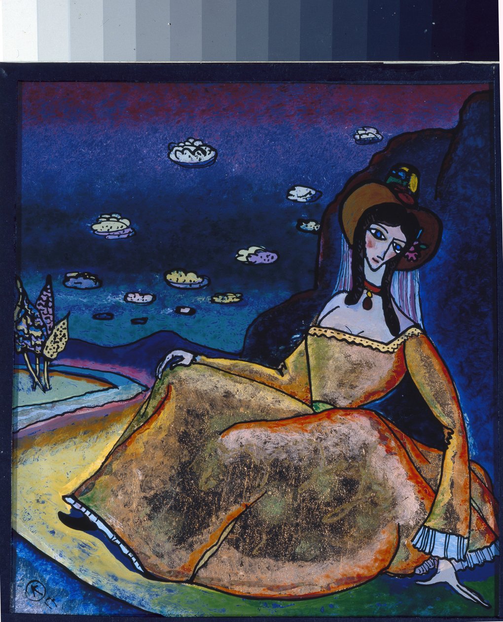 Die Dame in ihrem goldenen Kleid von Wassily Kandinsky