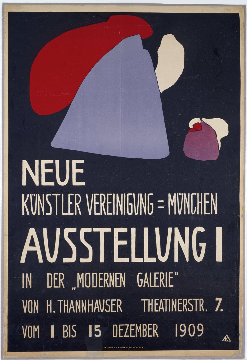 Plakat für die erste Ausstellung der Neuen Künstlervereinigung München von Wassily Kandinsky