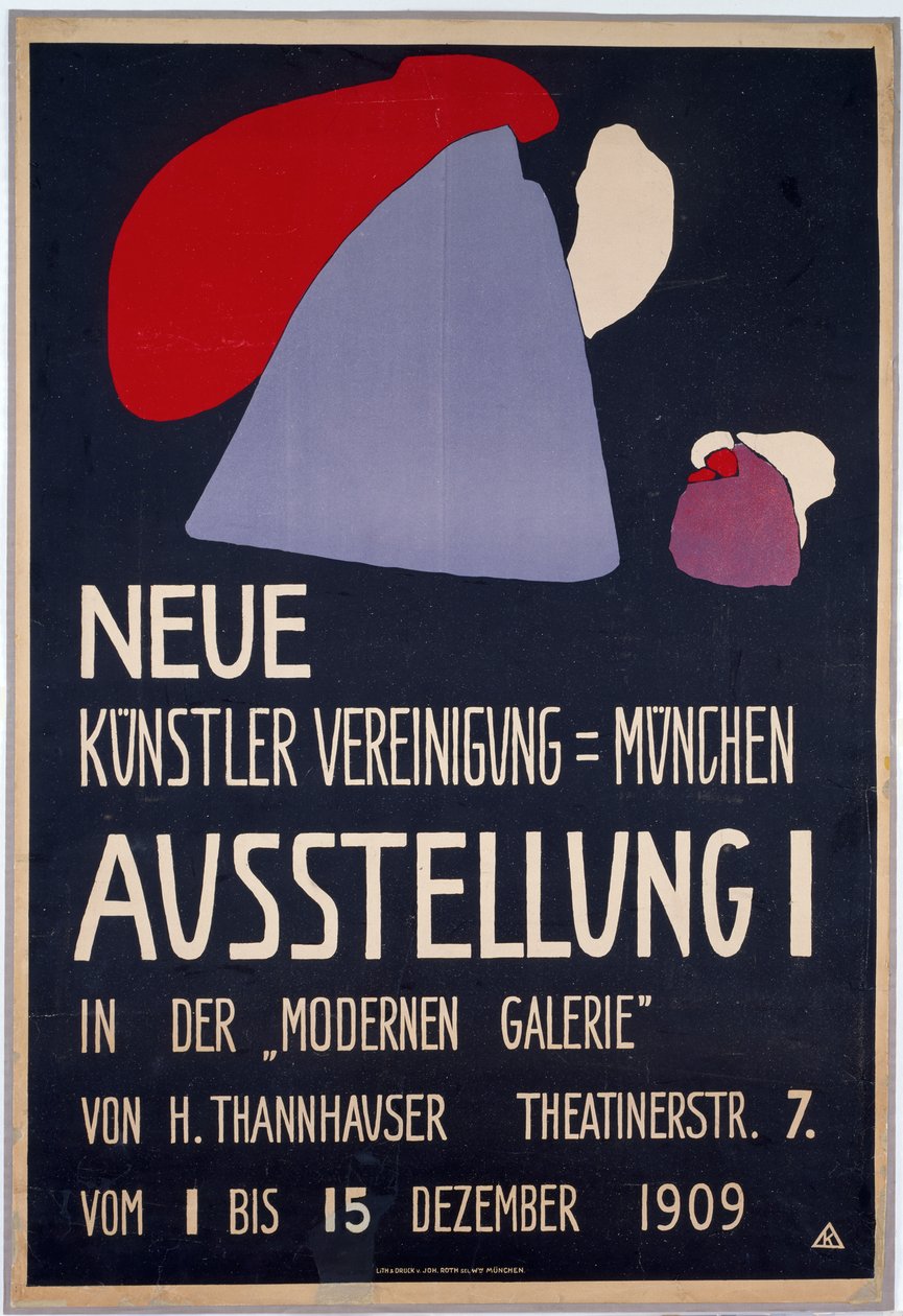 Plakat für die erste Ausstellung der Neuen Künstlervereinigung München von Wassily Kandinsky