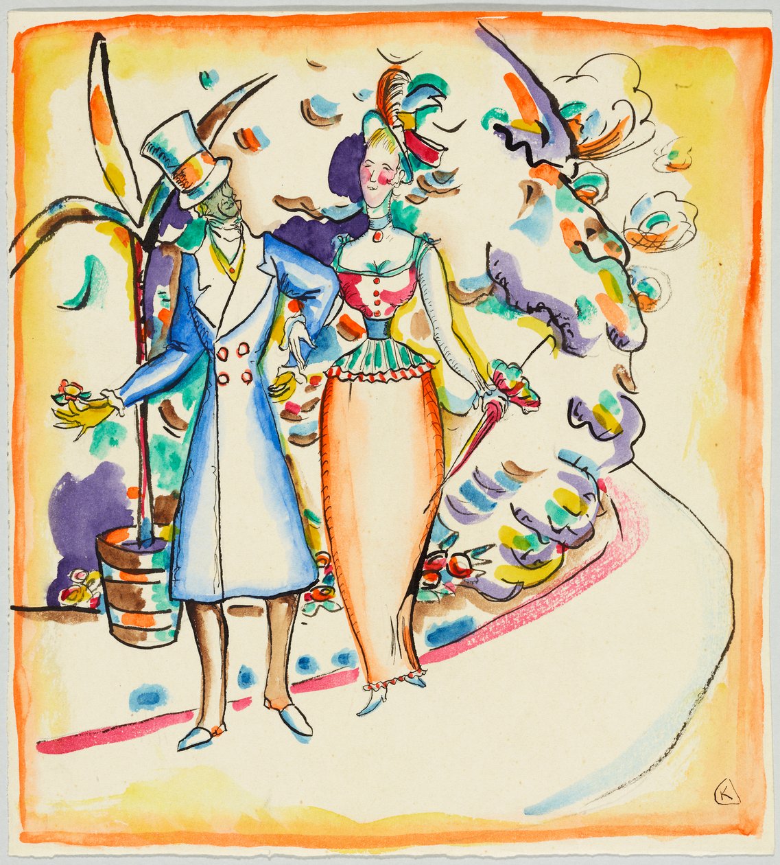 Promenierendes Paar im Garten von Wassily Kandinsky