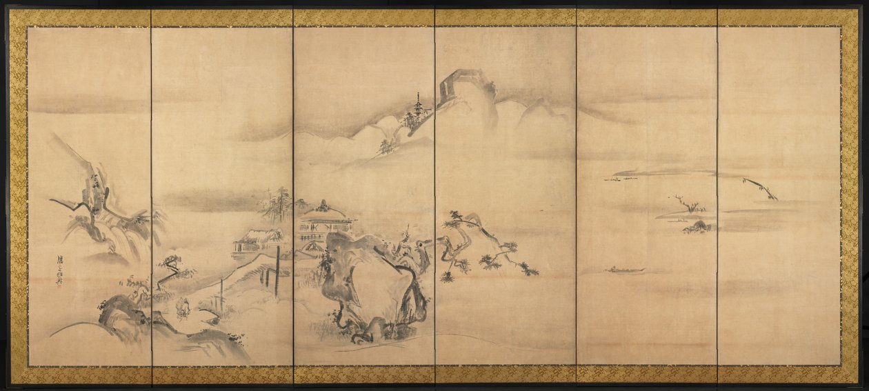 Acht Ansichten der Xiao- und Xiang-Flüsse, 1700er Jahre von Watanabe Shiko