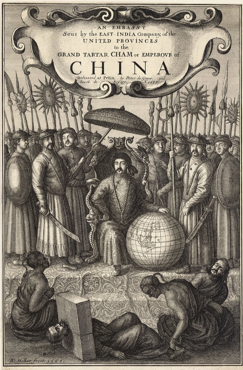 Jan Nieuhoff. Eine Gesandtschaft der Ostindien-Kompanie zum Kaiser von China. Zustand 1 von Wenceslaus Hollar