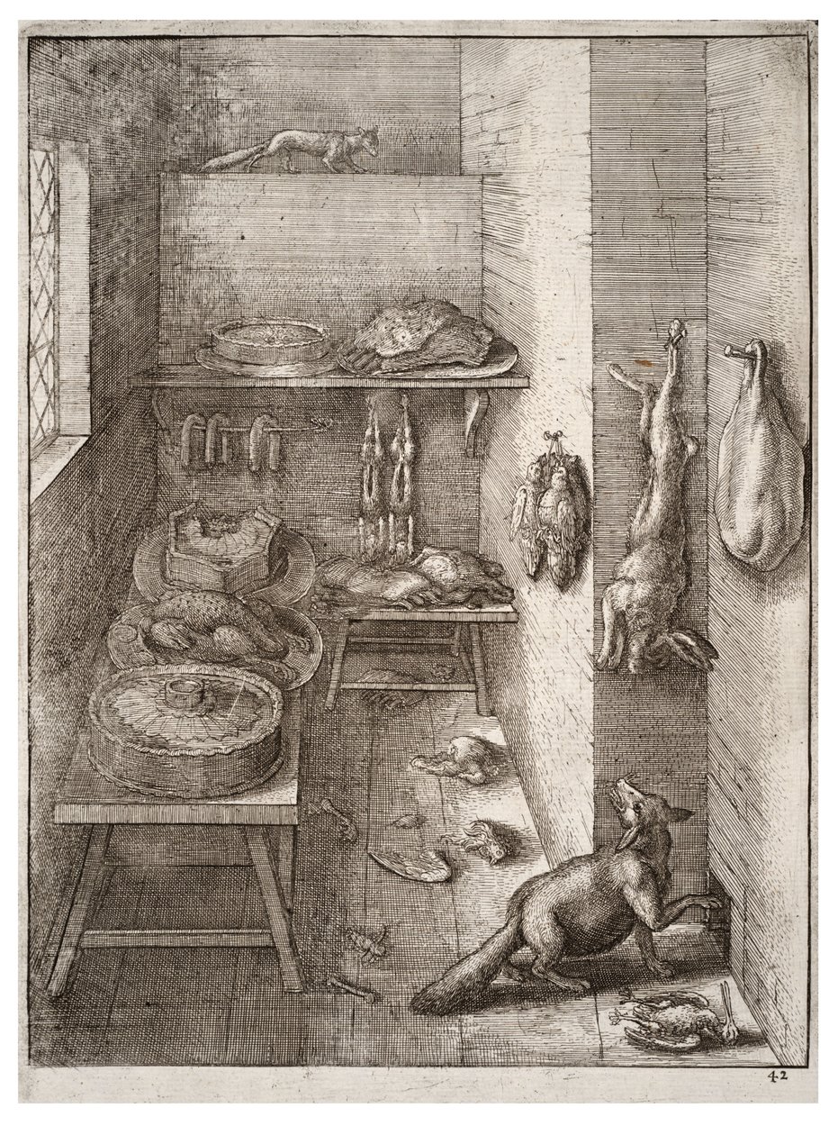 Der Fuchs und das Wiesel. Zustand 2 von Wenceslaus Hollar