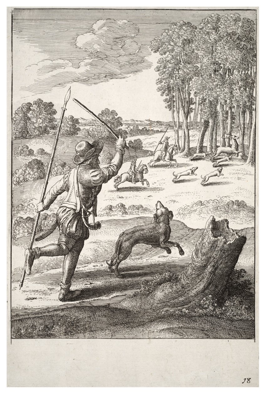 Der alte Hund und sein Herr von Wenceslaus Hollar
