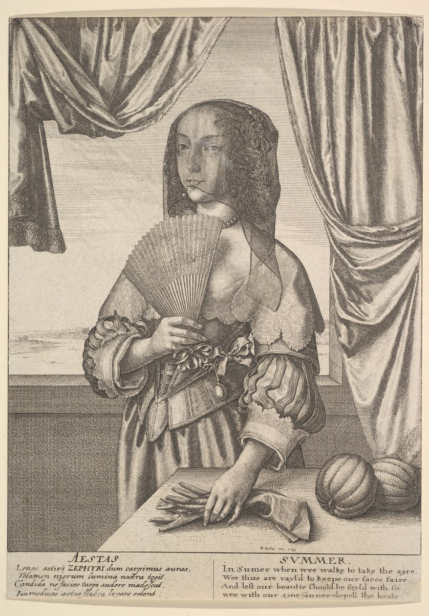 Aestas - Sommer Dreiviertellänge Jahreszeiten, 1641 von Wenceslaus Hollar
