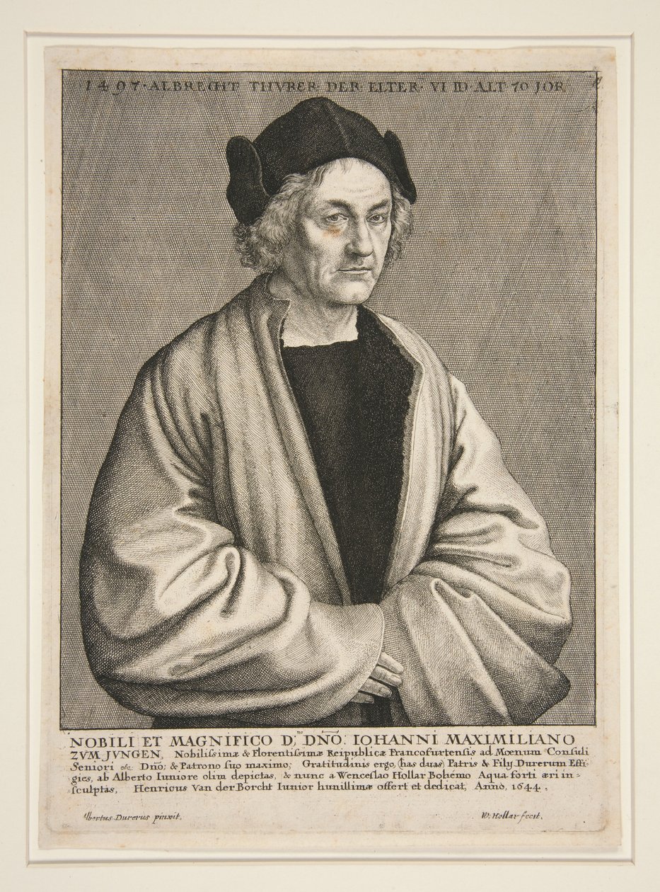 Albrecht Dürer der Ältere (1427-1502) im Alter von 70 Jahren von Wenceslaus Hollar