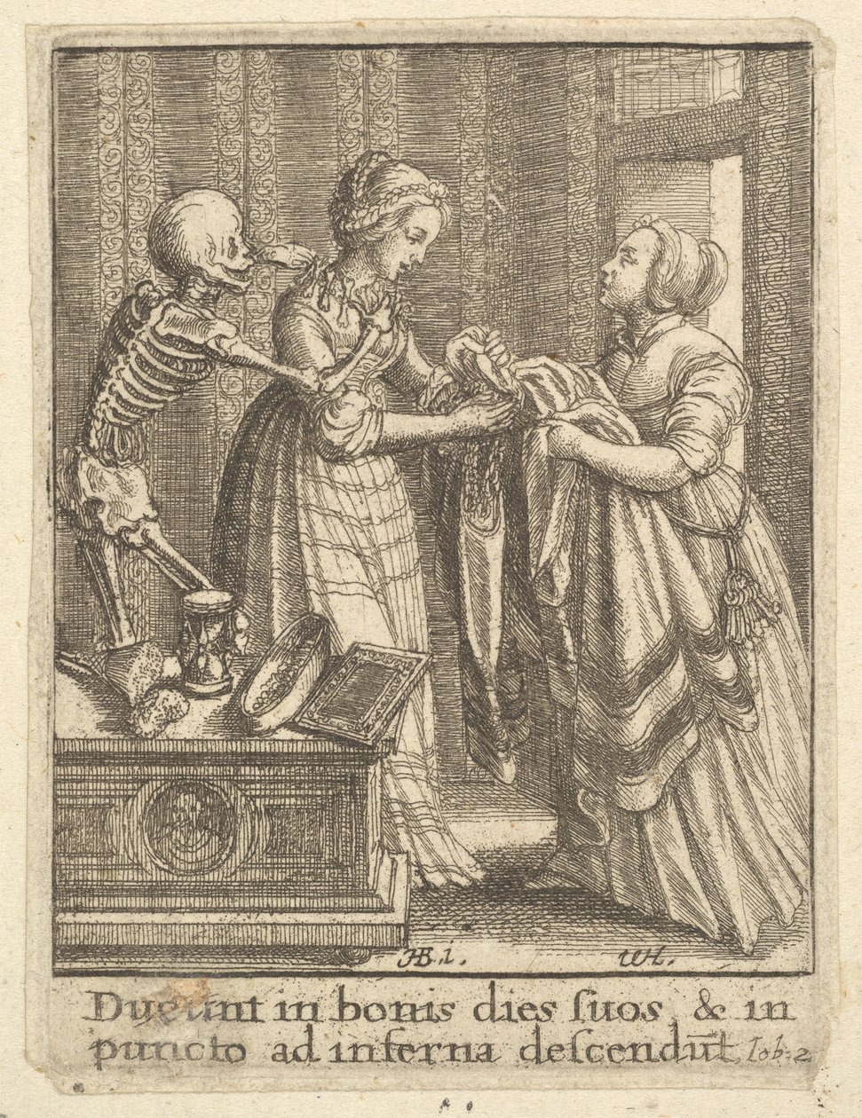 Braut, aus dem Totentanz von Wenceslaus Hollar