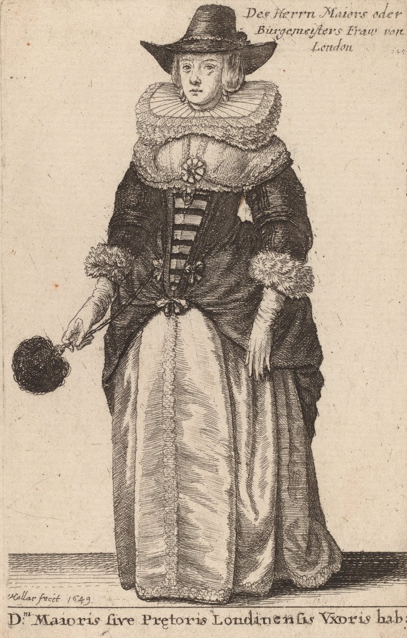 Dni Maioris sive Praetoris Londinensis Vxoris Hab:, 1649 von Wenceslaus Hollar