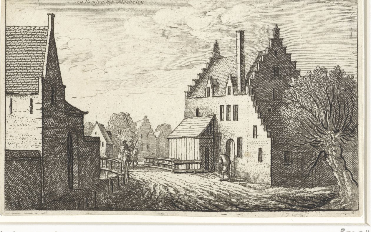 Dorfstraße in Hemsen bei Mechelen von Wenceslaus Hollar
