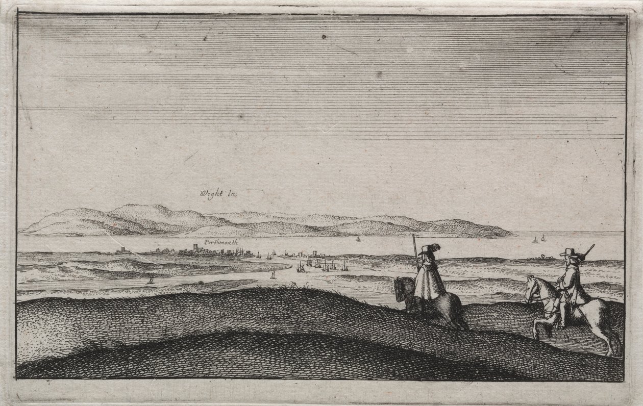 Englische Ansichten: Isle of Wight von Portsmouth von Wenceslaus Hollar