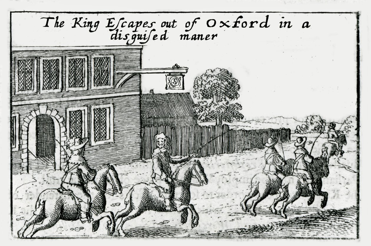Flucht von Karl I. aus Oxford in Verkleidung von Wenceslaus Hollar