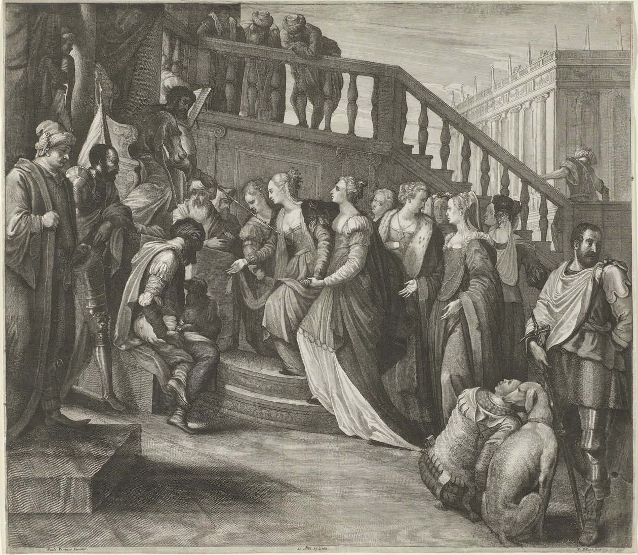Esther vor Ahasveros von Wenceslaus Hollar