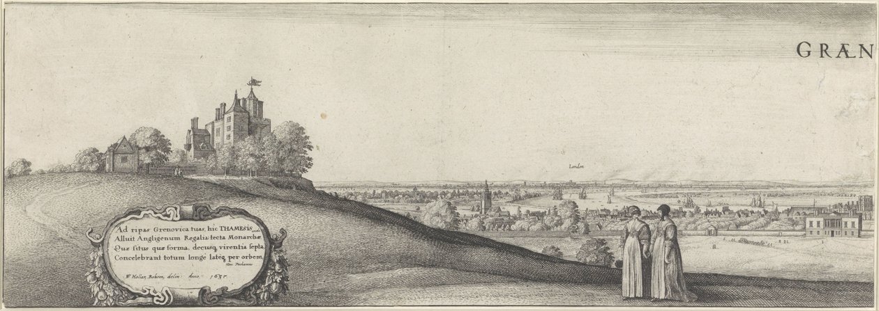 Ansicht von Greenwich (linke Platte) von Wenceslaus Hollar