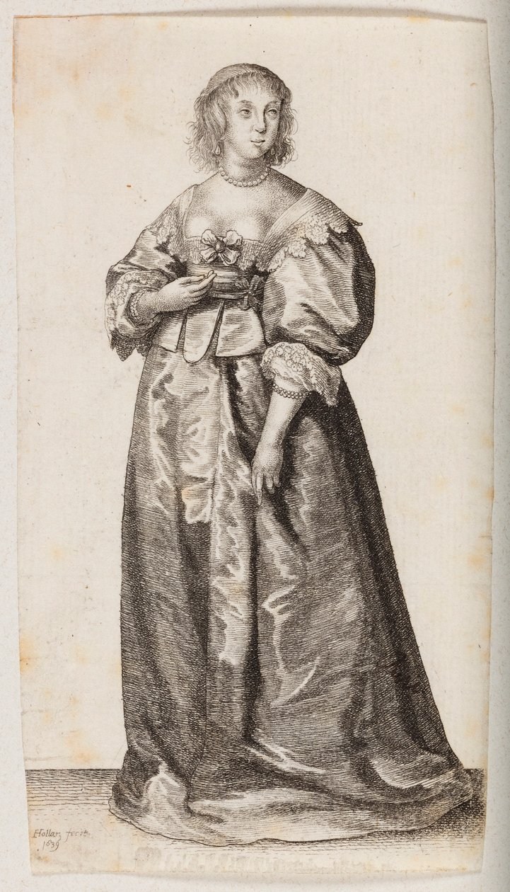 Frau mit Perlenhalskette und -armband von Wenceslaus Hollar