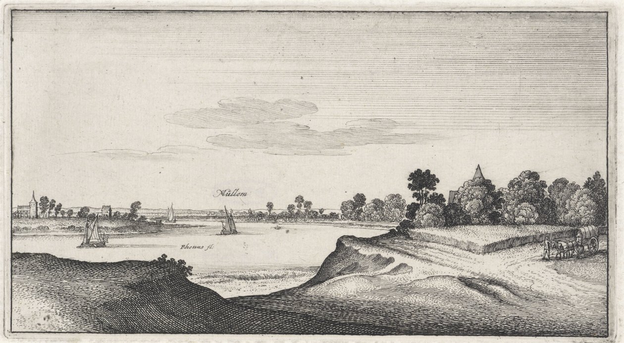 Landschaft mit Blick auf Mülheim von Wenceslaus Hollar