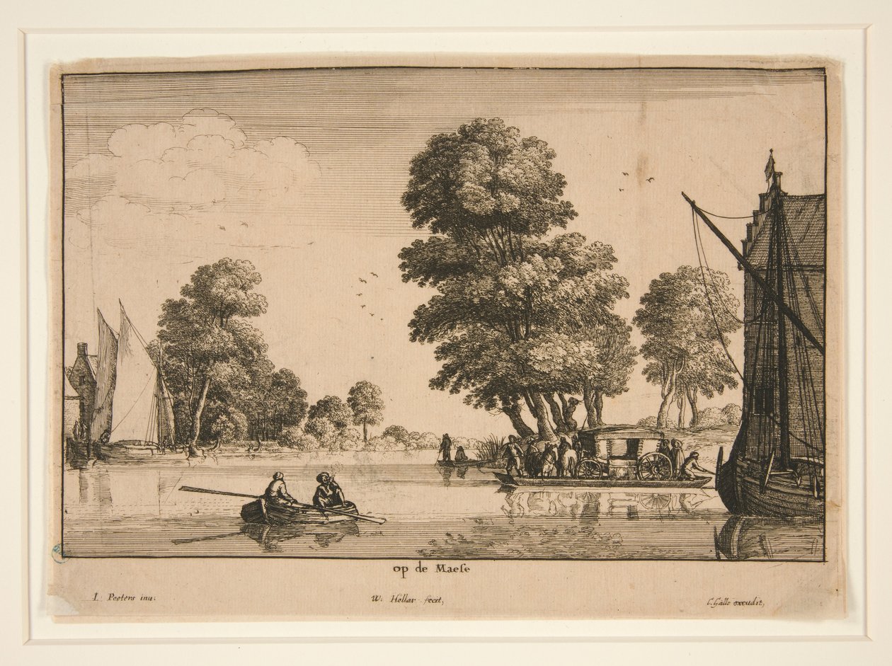 Op de Maese [Flussansicht] von Wenceslaus Hollar