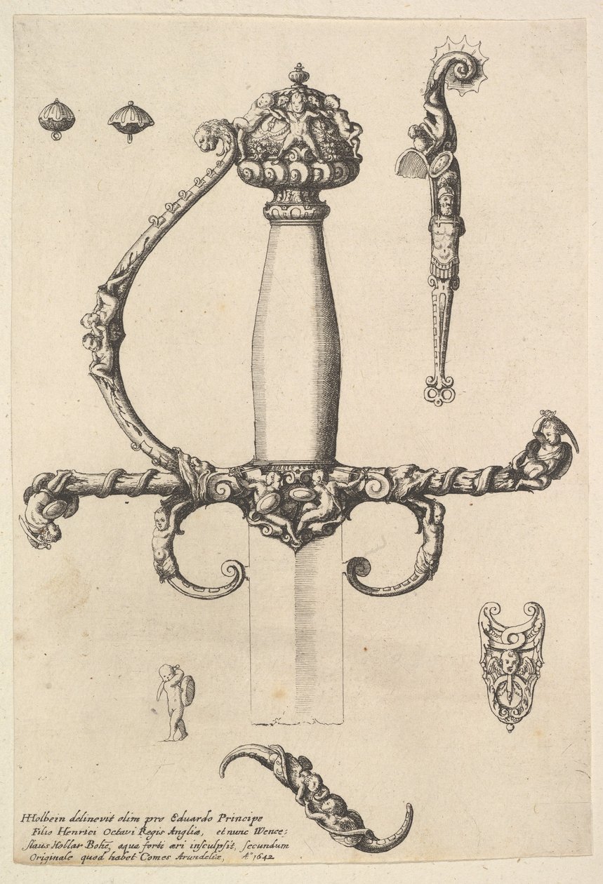 Ornamentaler Schwertgriff, 1642 von Wenceslaus Hollar