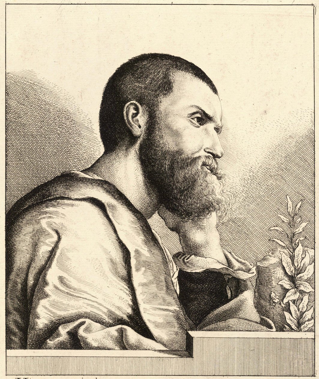 Porträt von Pietro Aretino als junger Mann, um 1650 von Wenceslaus Hollar