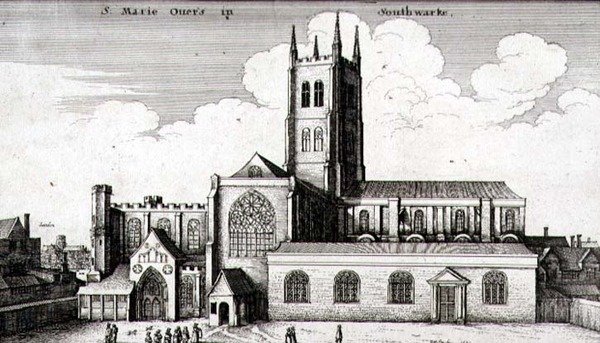 Die Kathedrale St. Saviour und St. Mary Overie, Southwark von Wenceslaus Hollar